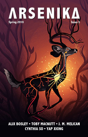 A deer with glowing heart